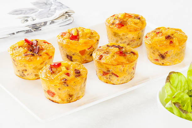 Mini frittatas on a platter.